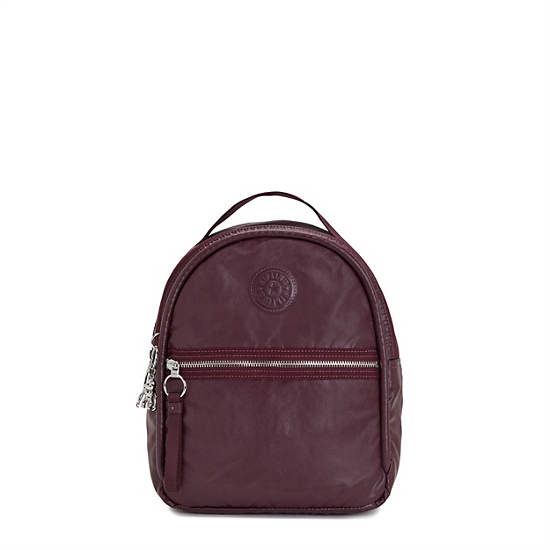 Kipling Kae Classic Metallic Backpacks Burgundy Lacquer Metallic | CA 1586BE